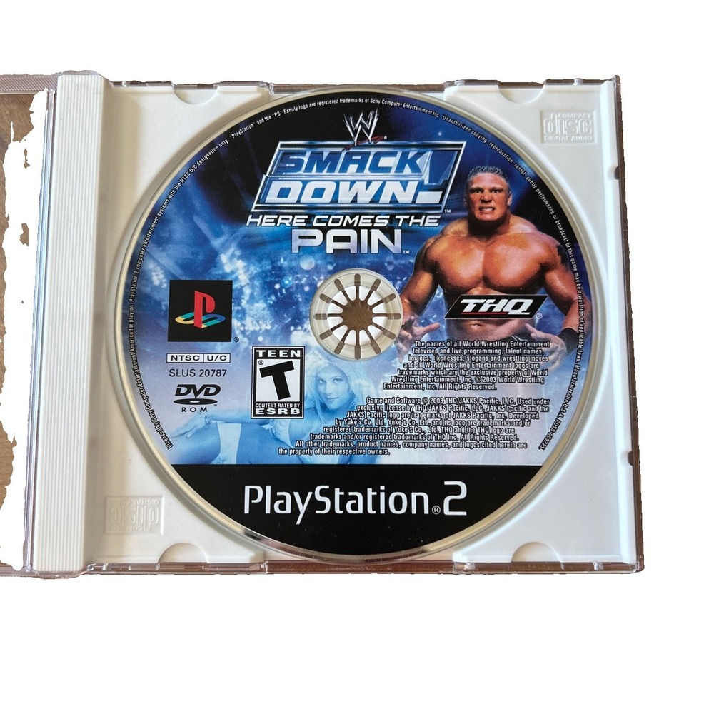 WWE Smack Down Here Comes the Pain (Sony PlayStation 2, 2003) Disc ONLY